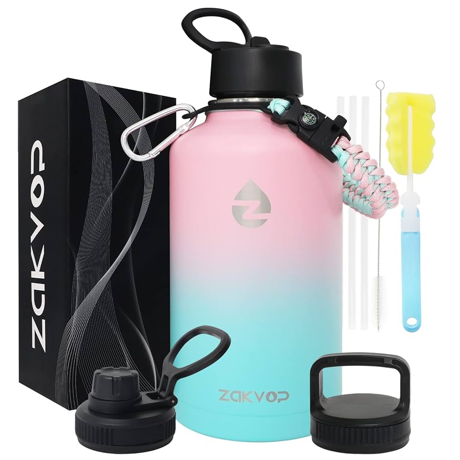Amazon.com: ZAKVOP 64 oz Insulated Water Bottle with